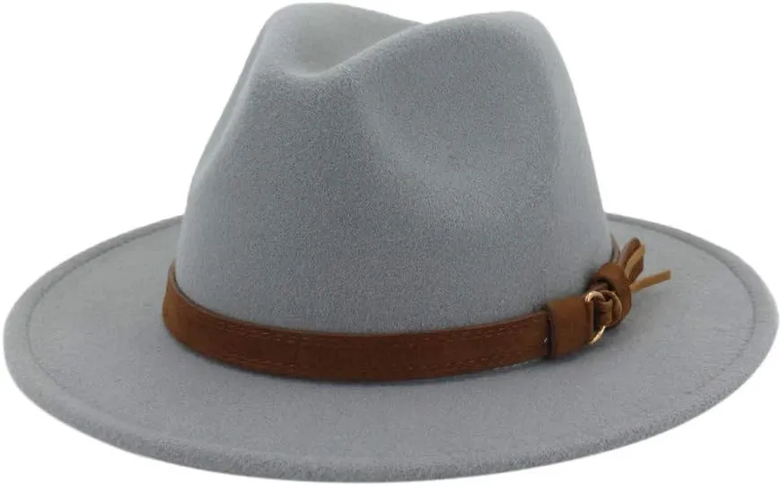 Autumn Fedora Hats for Men Women Foldable Floppy Travel Wide Brim Hat Brown Fedora Hats for Men Women