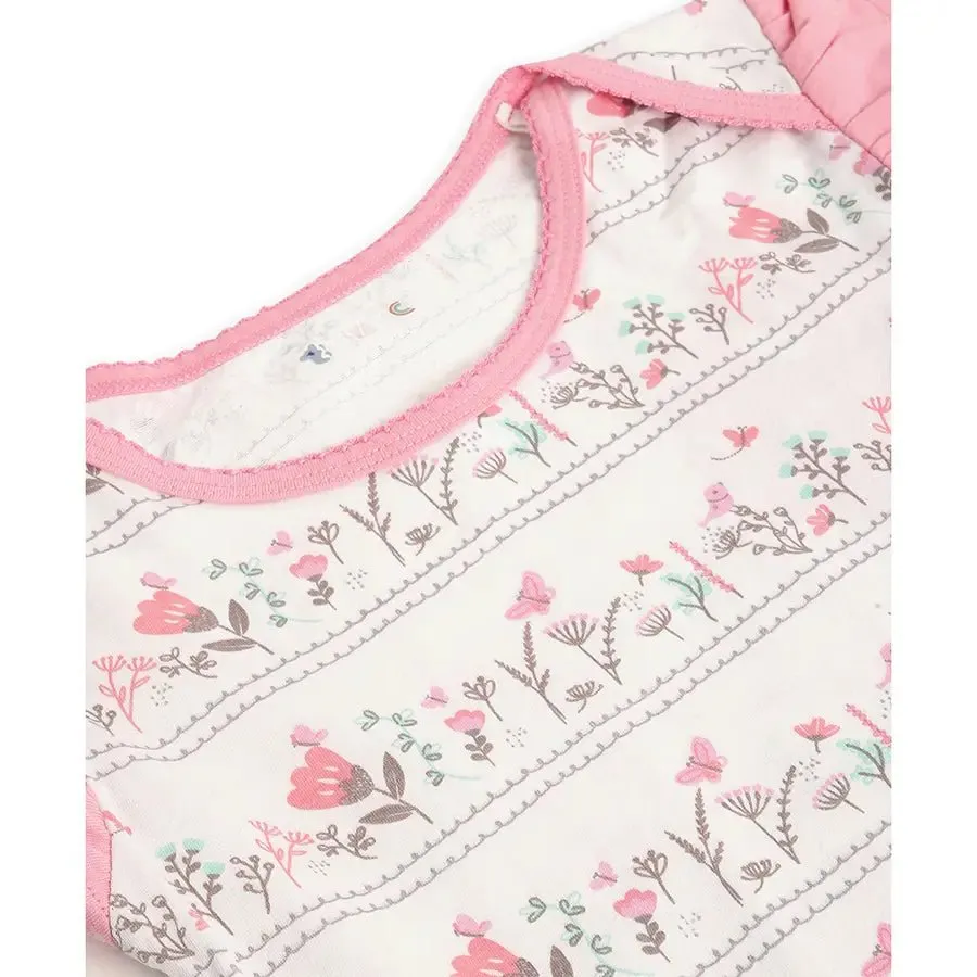 Baby Girl Flower Print Half Sleeve Top