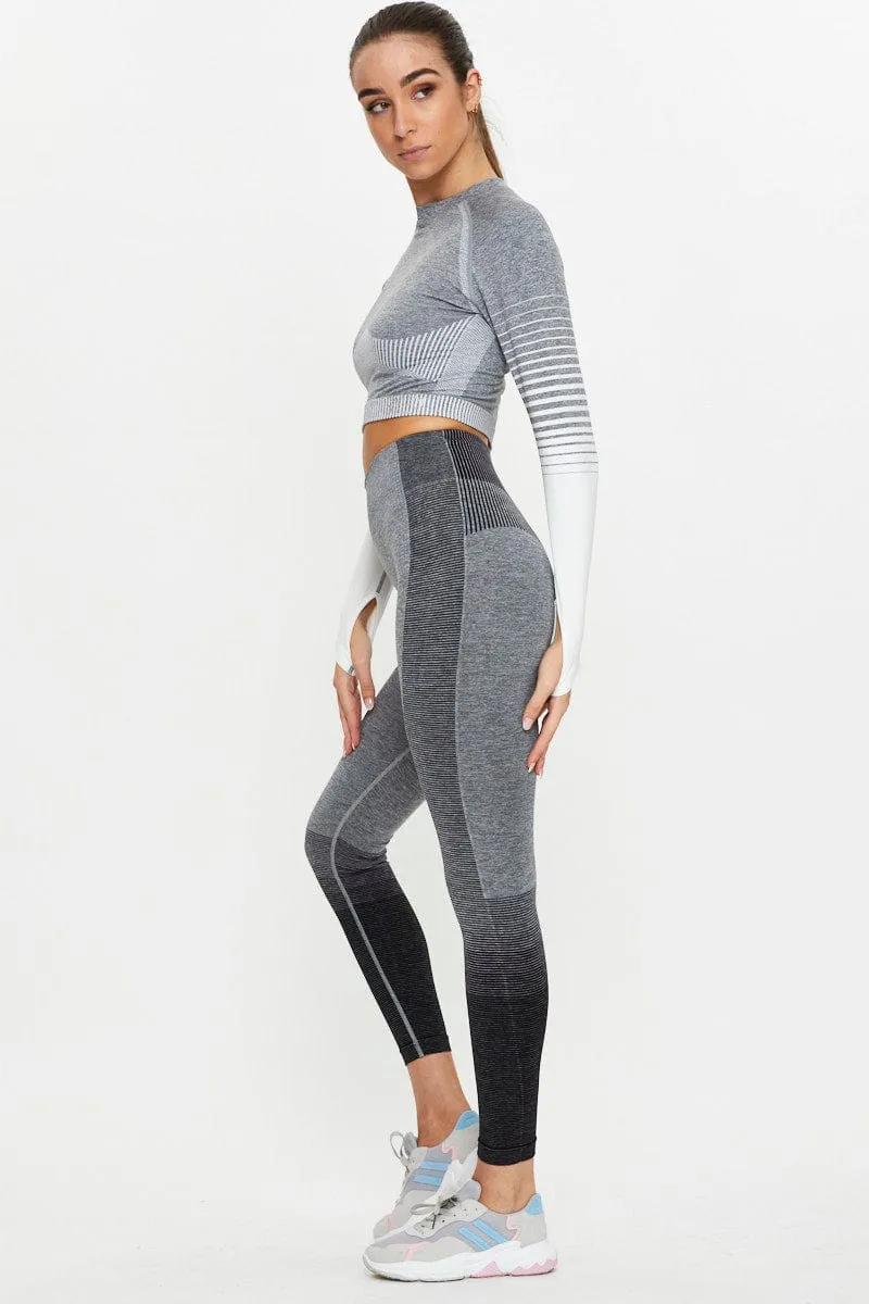Black Seamless Ombre Activewear Leggings