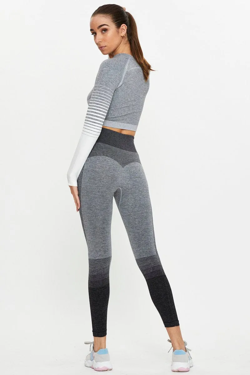Black Seamless Ombre Activewear Leggings