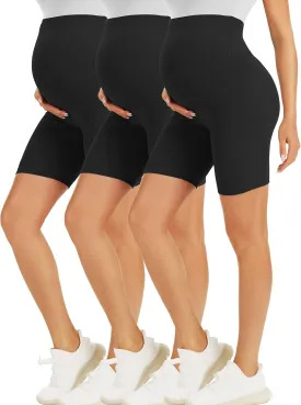 BONVIGOR Maternity Shorts Over The Belly - 5" Biker Workout Yoga Active Athletic Pregnancy Short Pants Lounge Pajama
