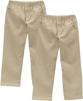 Boy's Uniform All Elastic Waist Pull-on Twill Pants BU03 CG04 JG05