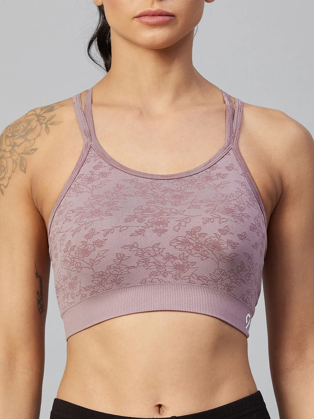 C9 Airwear Seamless Women  Stripe Back Sports Bra - Wine