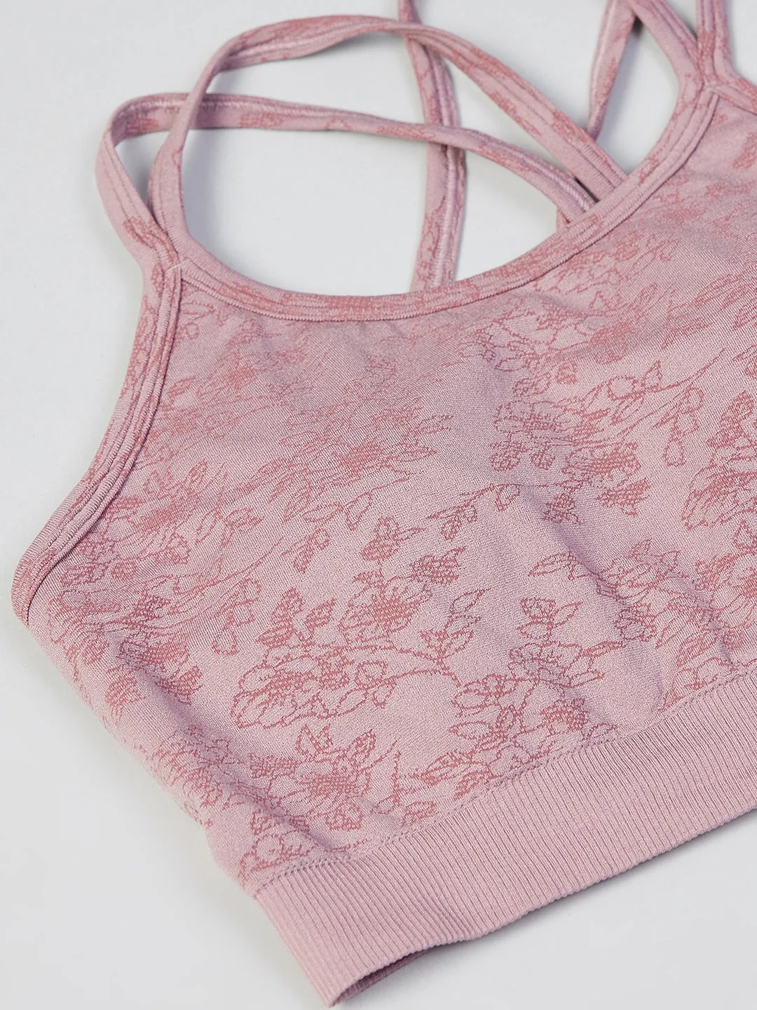 C9 Airwear Seamless Women  Stripe Back Sports Bra - Wine