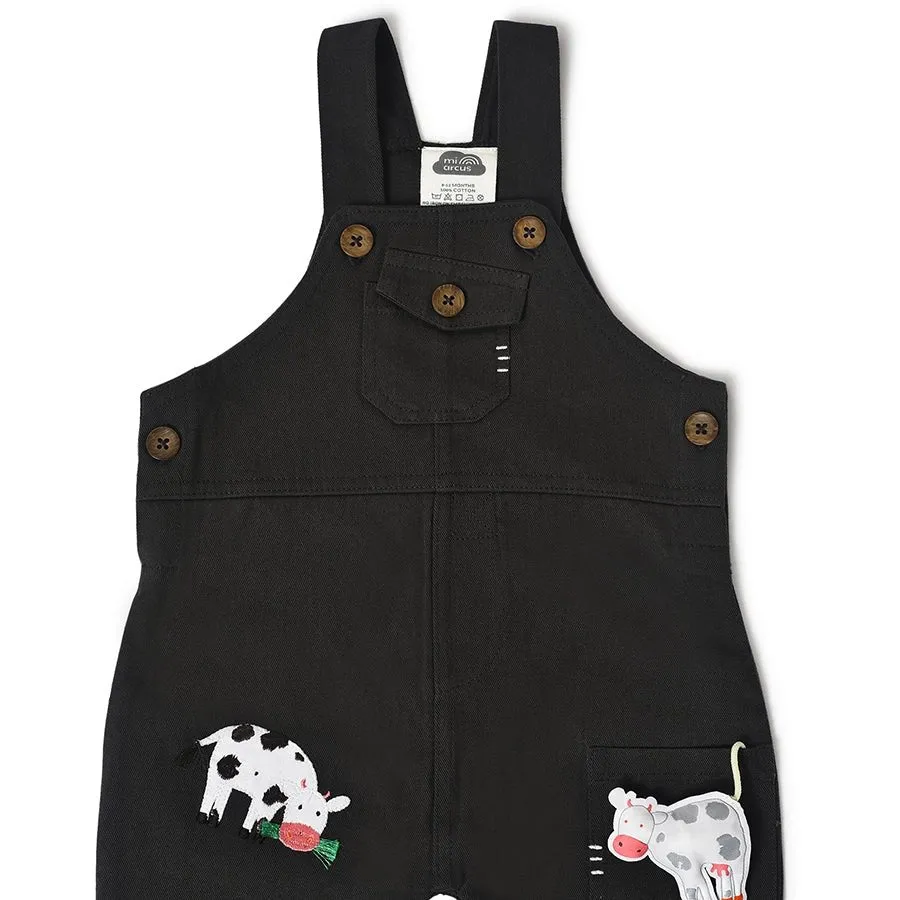 Farm Friends Green T-Shirt With Black Dungaree Set