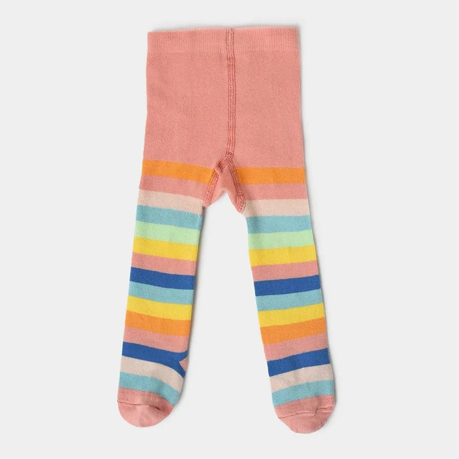 Farm Friends Knitted Stripes Stockings for Girls