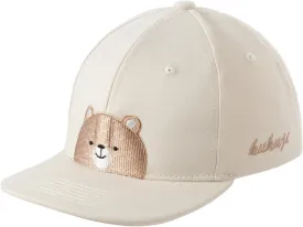 Flat Bill Baseball Caps for Boys Girls Cute Bear Hats Funny Embroidered Cotton Snapback Hats Age 3-8