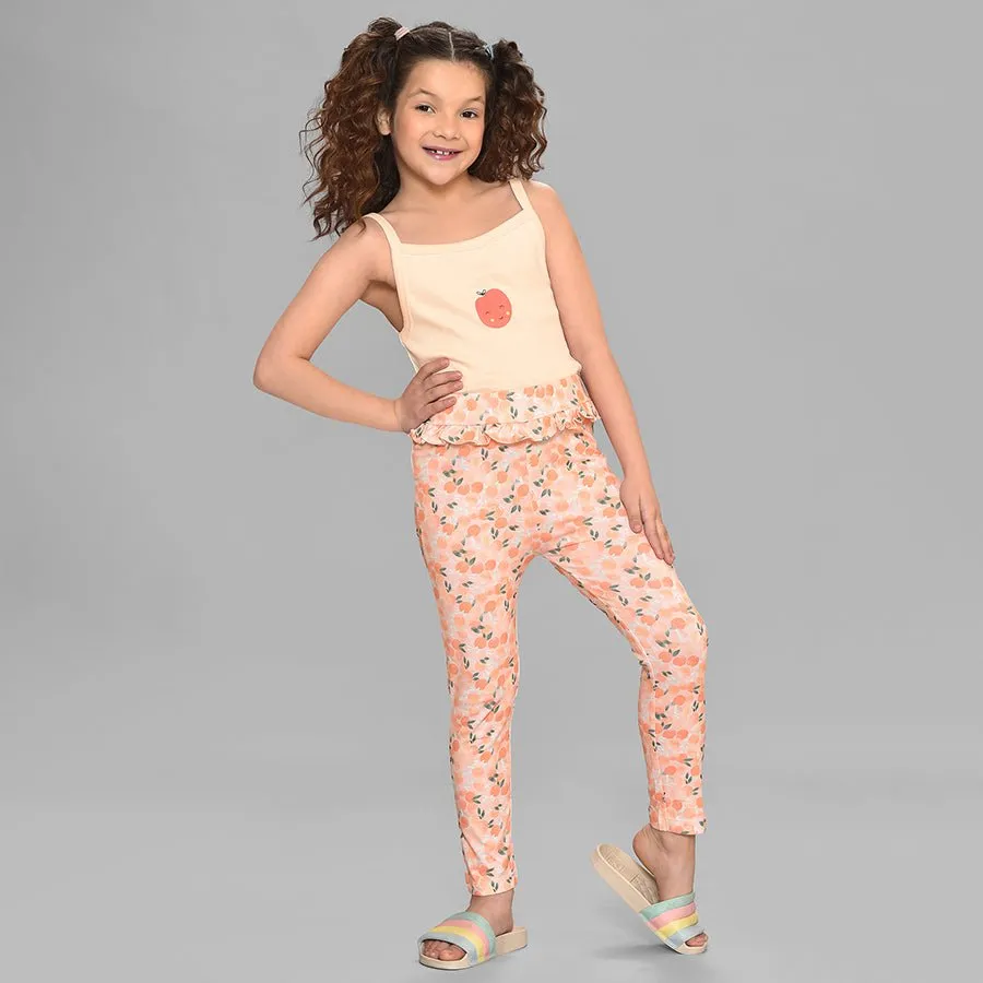 Fruits Frill Printed Legging Set Pack of 2