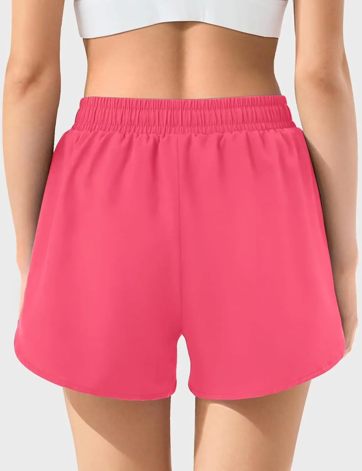 JOCMIC Girls Athletic Shorts with Liner 2 in 1 High Waist Running Short for Basketball Volleyball Tennis
