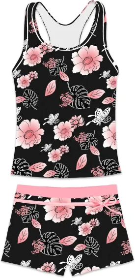 Little Girls' Summer Swimwear Two Piece Boyshort Tankini Kids Swimsuit