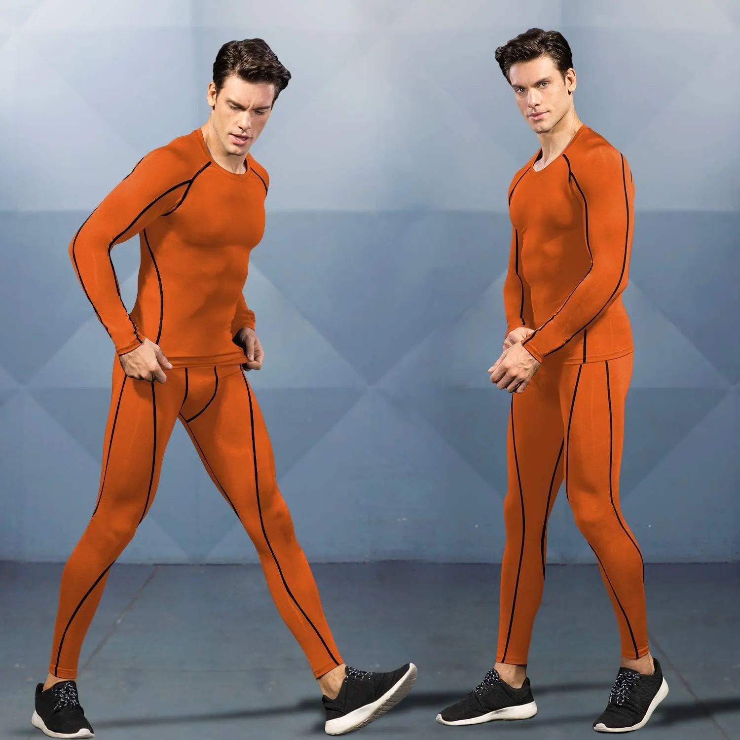 Men's Compression Shirts Long Sleeve Gym Athletic Gym Workout Undershirts Active Dry Fit Base Layer Running Top