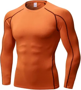 Men's Compression Shirts Long Sleeve Gym Athletic Gym Workout Undershirts Active Dry Fit Base Layer Running Top
