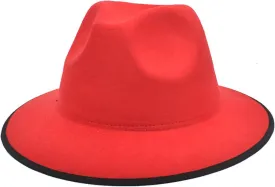 Men's Women's Retro Flat-Top Fedoras Hat Wide Brimmed Hat Wedding Church Jazz Cap