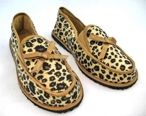 NEW Women AFRICAN Safari ANIMAL PRINT LEOPARD Cougar Pattern Flat SHOES 6 W 6W