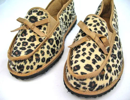 NEW Women AFRICAN Safari ANIMAL PRINT LEOPARD Cougar Pattern Flat SHOES 6 W 6W