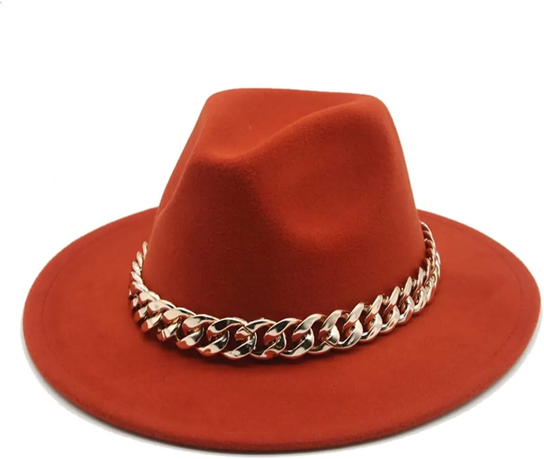 Niiyyjj Fedora Hats for Women Men Wide Brim Thick Band Felted Hat Jazz Cap Panama Hat Femme