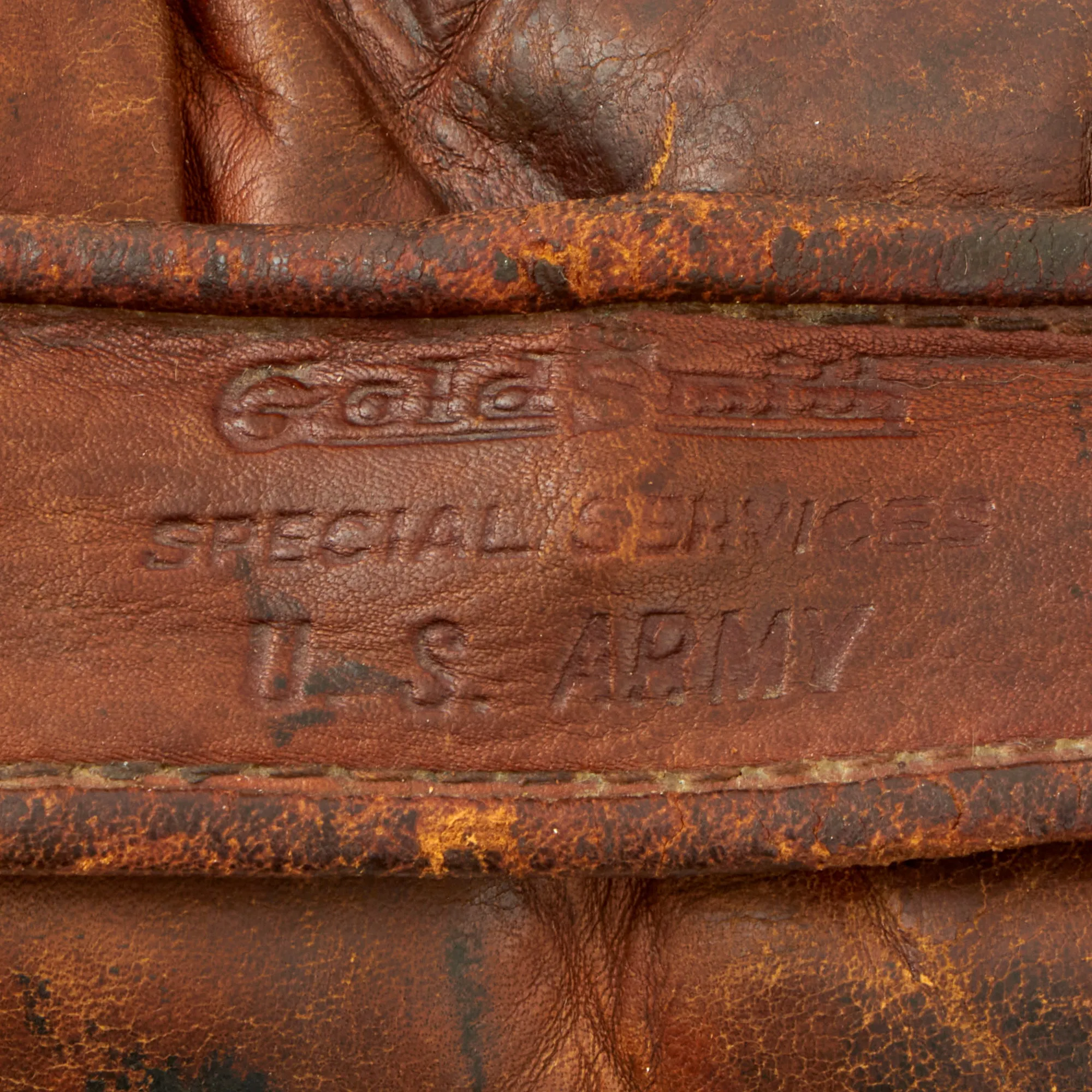 Original U.S. WWII Army Special Services Marked Baseball Glove Mitt by Goldsmith
