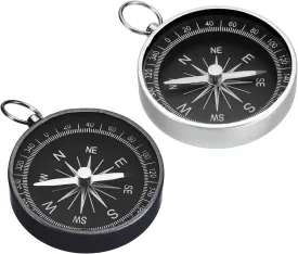 PATIKIL Pocket Compass, Survival Sports Navigation Compass with Key Ring for Outdoors Camping