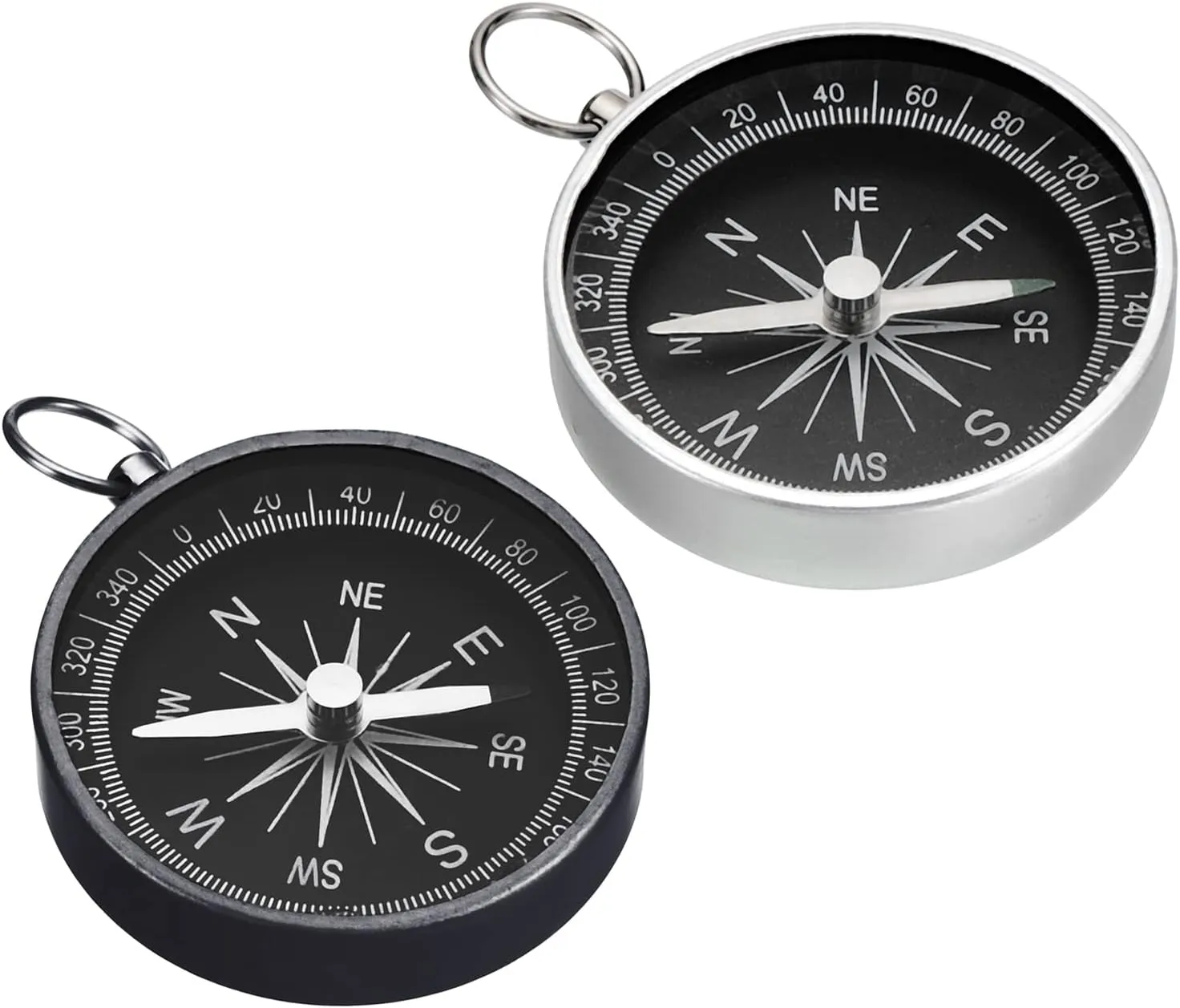 PATIKIL Pocket Compass, Survival Sports Navigation Compass with Key Ring for Outdoors Camping