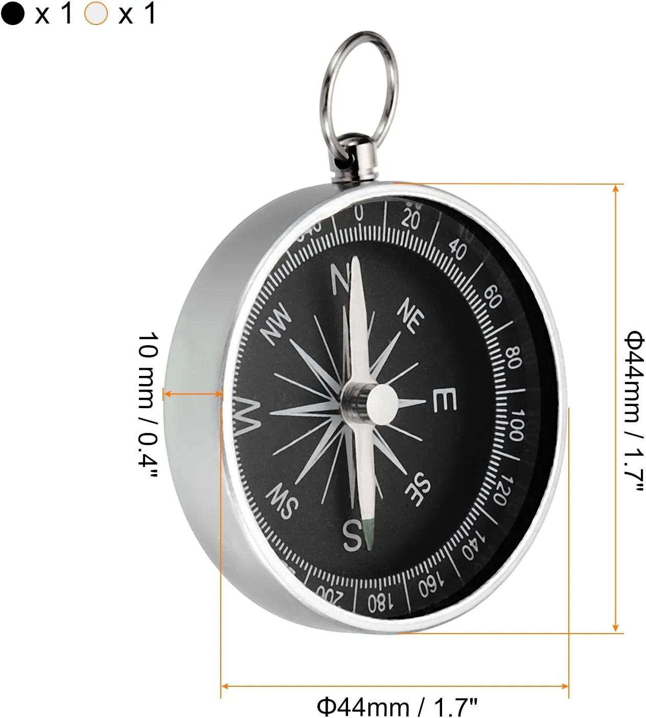 PATIKIL Pocket Compass, Survival Sports Navigation Compass with Key Ring for Outdoors Camping