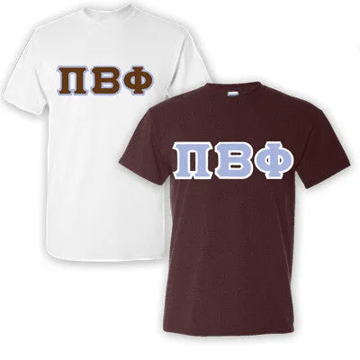 Pi Beta Phi Lettered T-Shirt, 2-Pack Bundle Deal - G500 (2) - TWILL