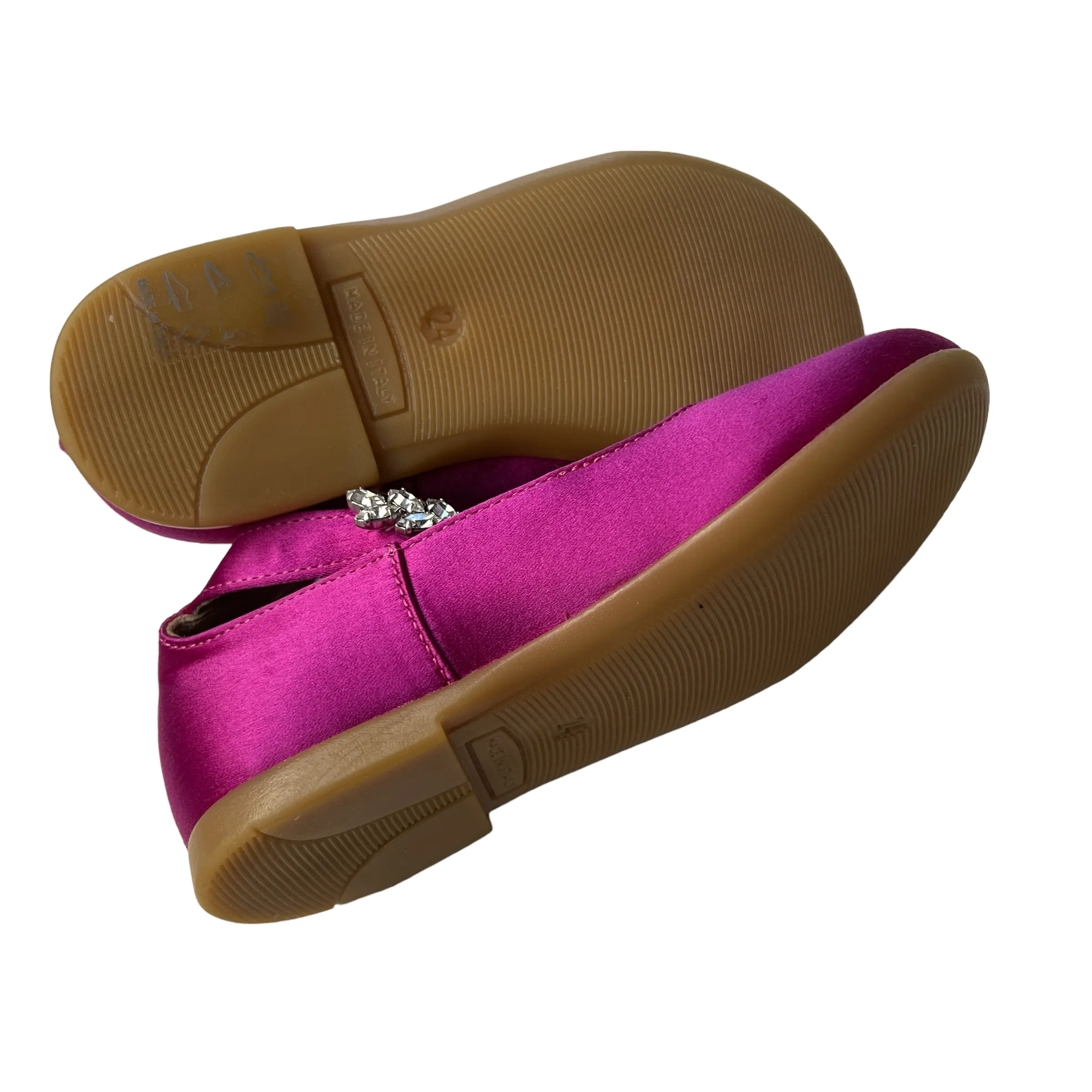 Pink Satin Shoes w/Crystals - 24