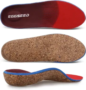 Plantar Fasciitis Relief Feet Cork Insoles Arch Supports Orthotics Inserts for Flat Feet, High Arch, Foot Pain Shoe Heel Inserts in Work Boots(for Women 10-11.5/Men 9-10.5)