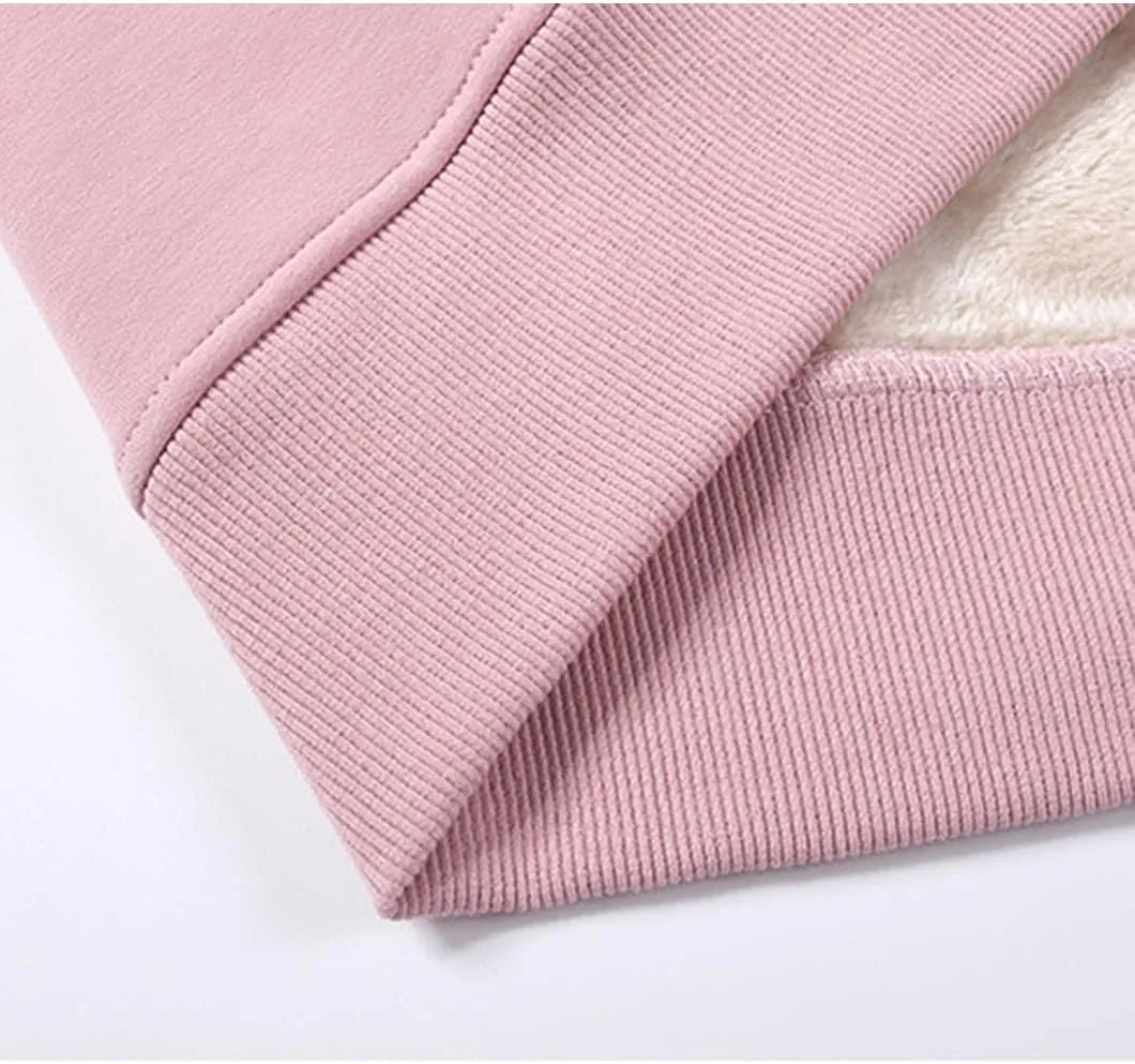 Womens Hooded Sweatshirt Fleece Sherpa Lined Hoodies Winter Causal Loose Fit Pullover